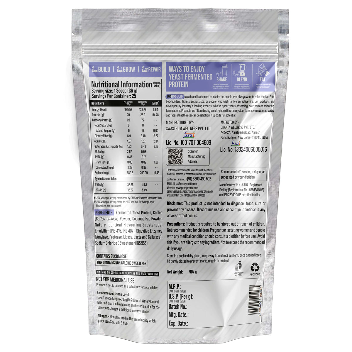 GetmyMettle Yeast Protein