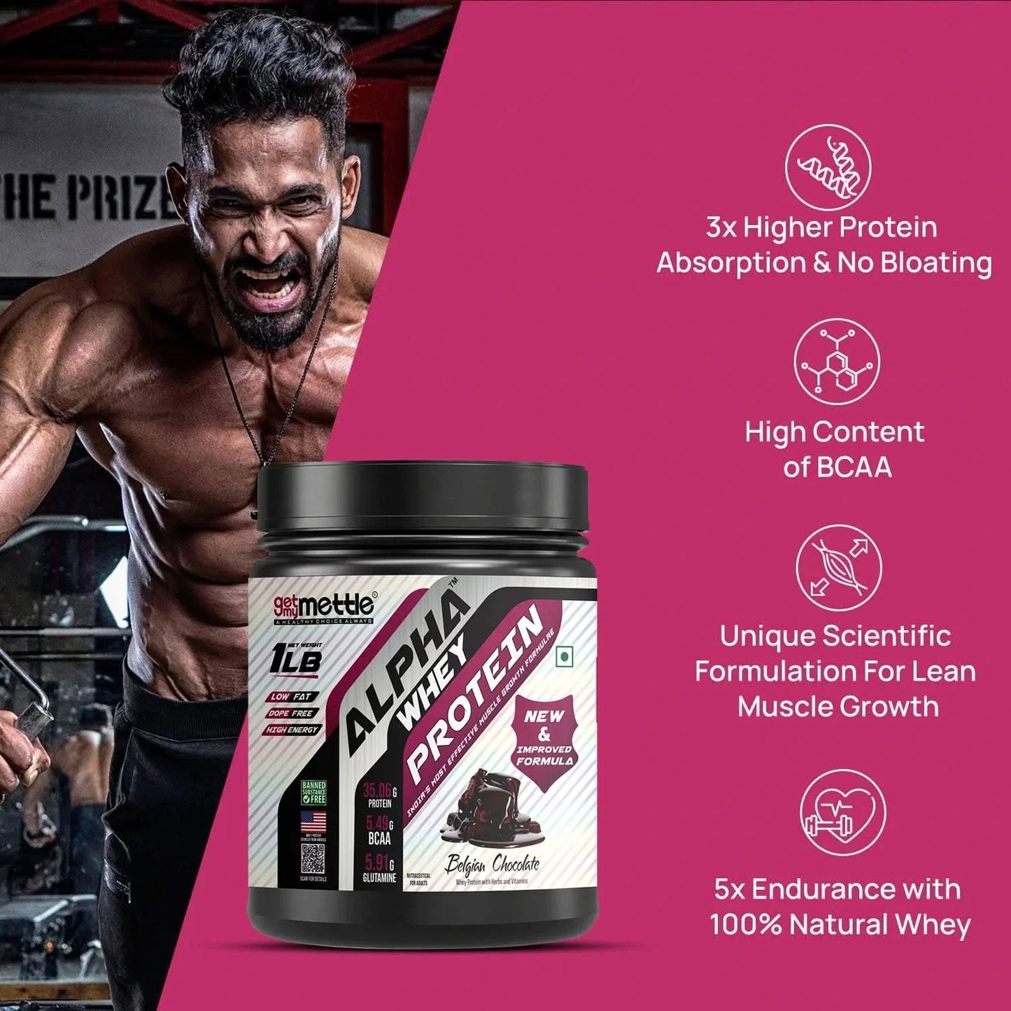 GetmyMettle Alpha Whey Protein 1Lb