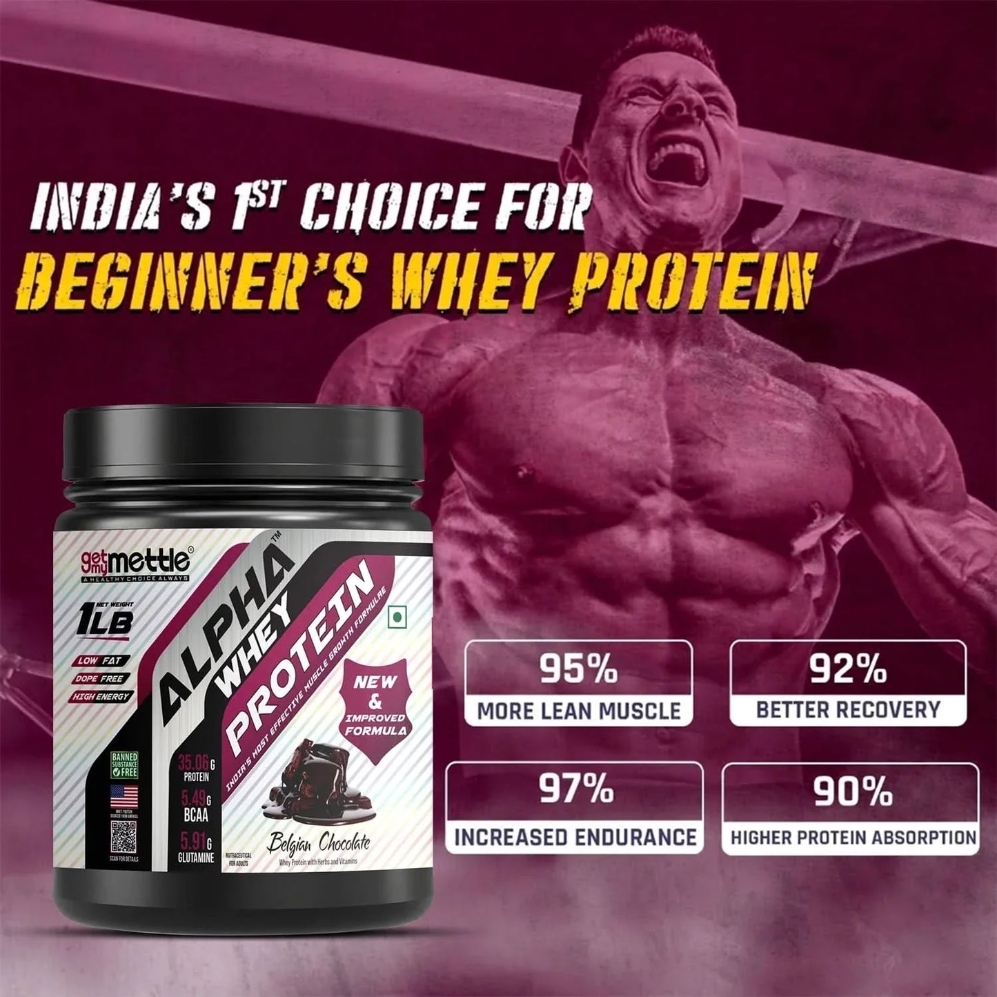 GetmyMettle Alpha Whey Protein 1Lb