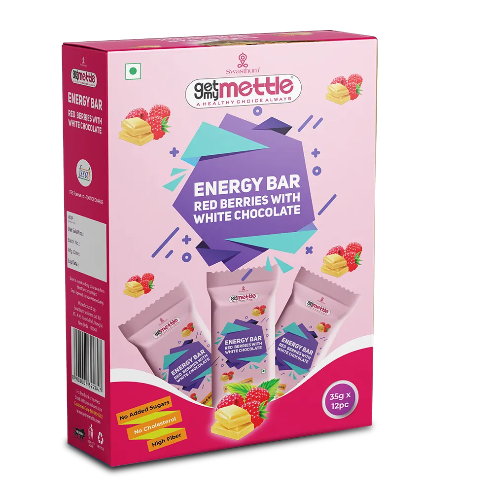 GetmyMettle Red Berries with White Chocolate Energy Bars