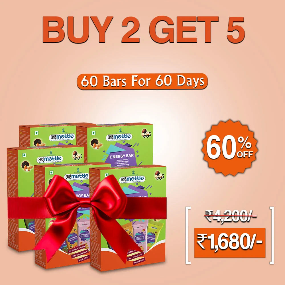 GetmyMettle Assorted Energy Bar Pack of 5 Box (60 Bars)