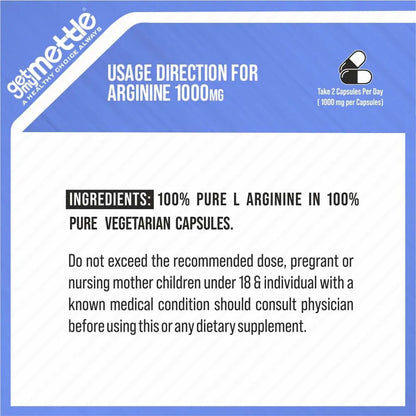 GetmyMettle Arginine 1000 mg