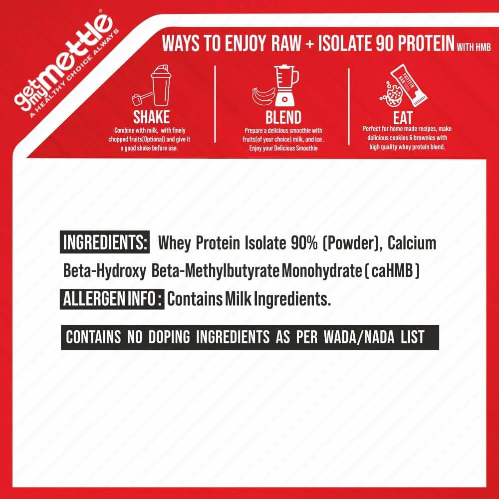 GetmyMettle Raw+ Isolate 90 Protein with HMB