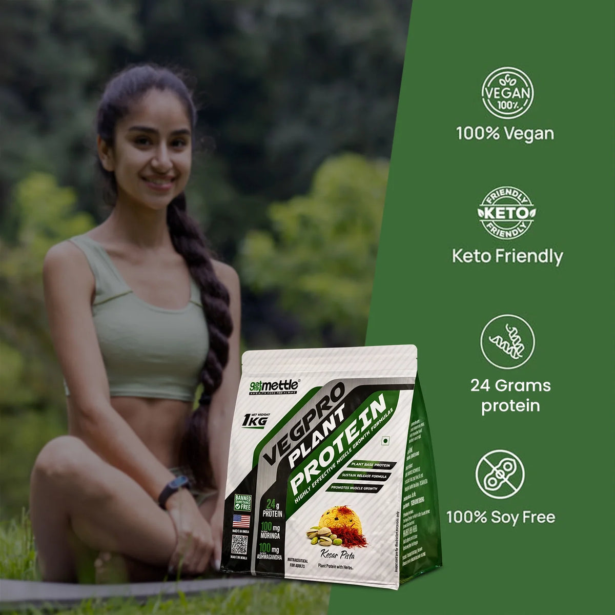 GetmyMettle Veg Pro | Plant Protein 24g