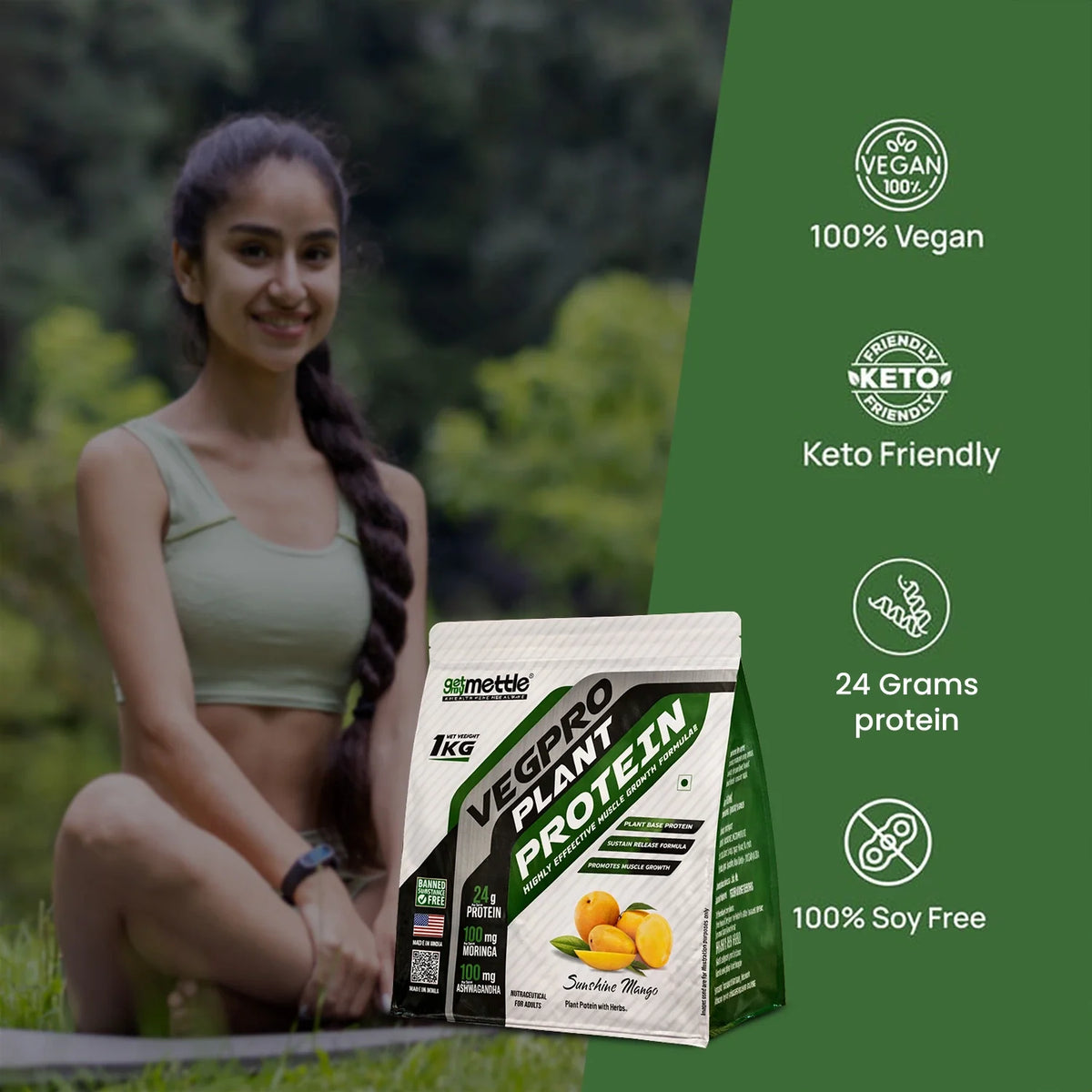 GetmyMettle Veg Pro | Plant Protein 24g