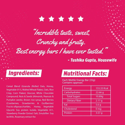 GetmyMettle Red Berries with White Chocolate Energy Bars