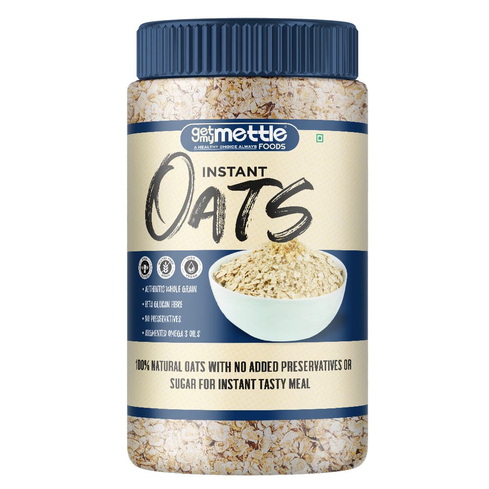Getmymettle Instant 100% Natural Oats with 389 Kcal Energy | 66g Carbohydrates | 500gm