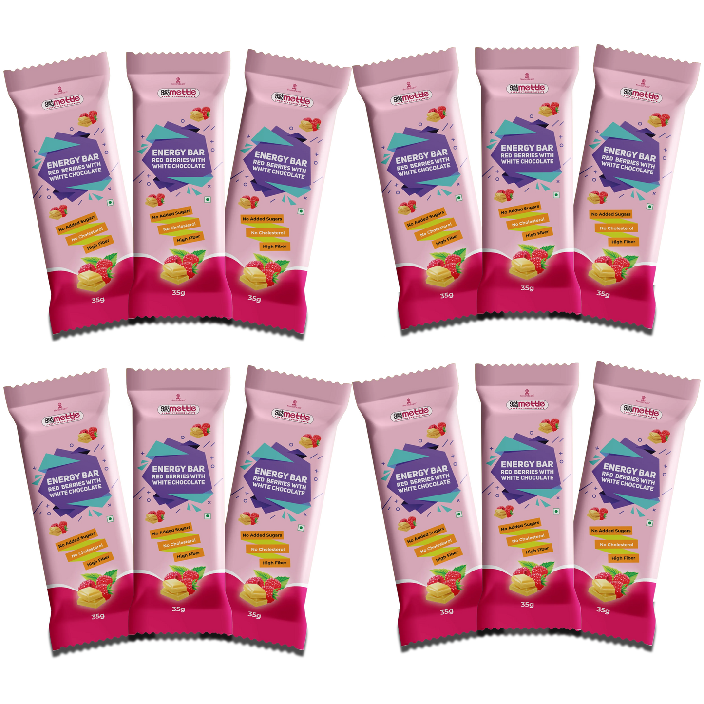 GetmyMettle Red Berries with White Chocolate Energy Bars