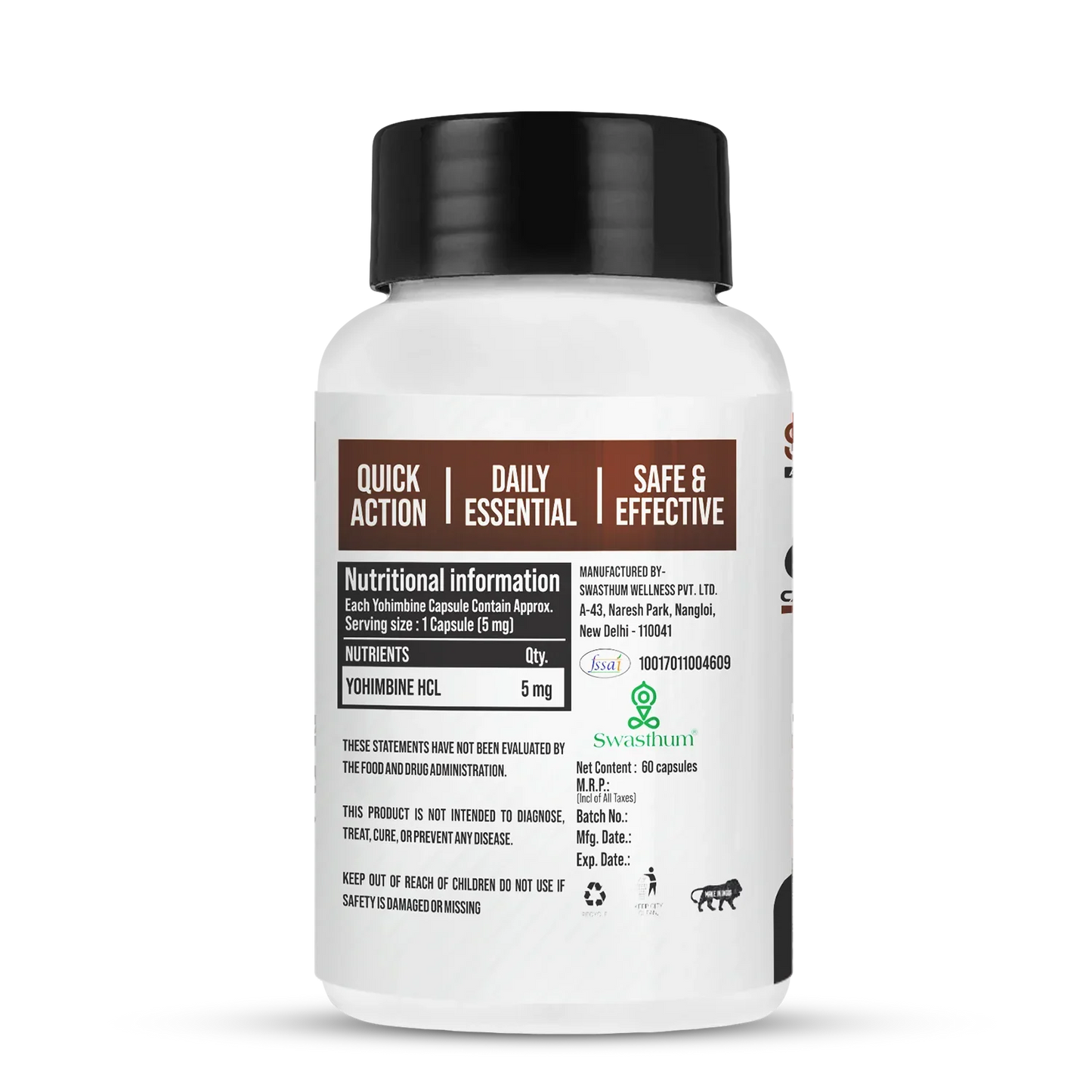 Getmymettle yohimbine 60 Capsules