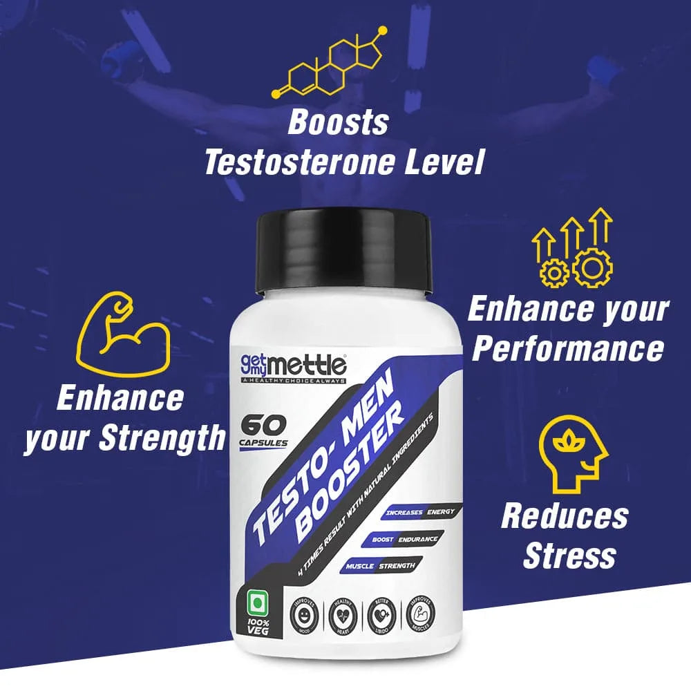 GetmyMettle Testo-Men Booster 1000 mg (60 Capsules)