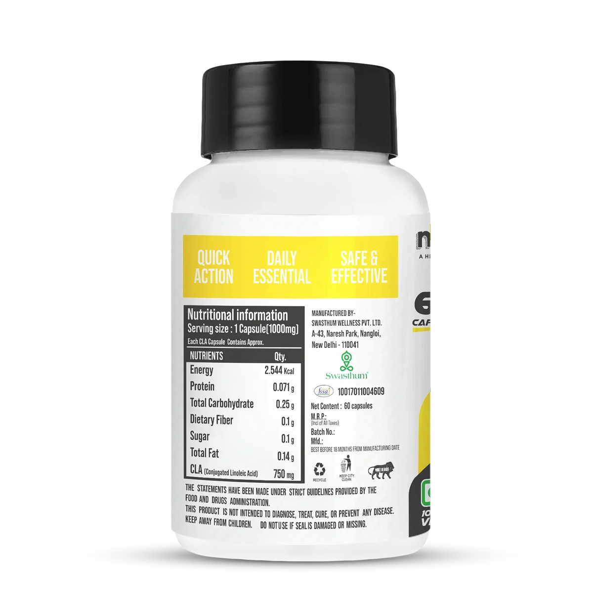 GetmyMettle CLA | In 100% Veg Capsules 1000 MG